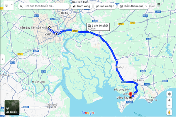 Limousine Sài Gòn ⇔ Vũng Tàu, Hồ Tràm